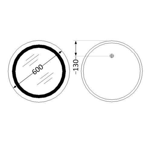 Зеркало Lidz Aria R600 с LED-подсветкой Touch, с антизапотеванием, с диммером, рег. яркости LD78LR600