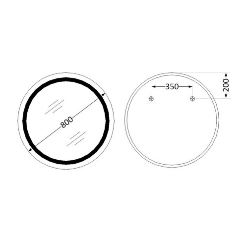 Зеркало Lidz Aria R800 с LED-подсветкой Touch, с антизапотеванием, с диммером, рег. яркости LD78LR800