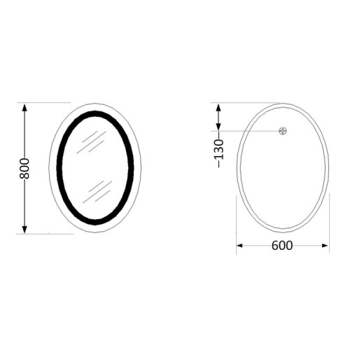 Зеркало Lidz Vida 800х600 с LED-подсветкой Touch, с антизапотеванием, с диммером, рег. яркости LD78LF6080