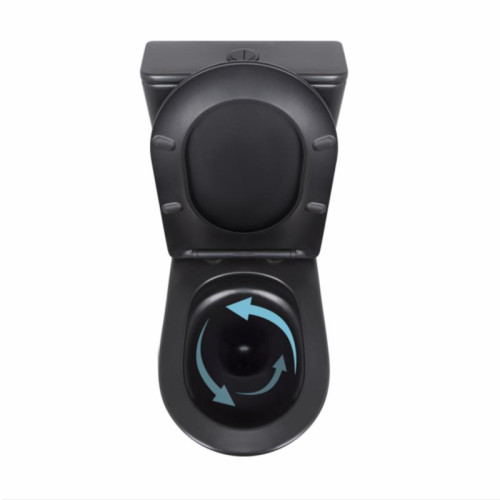 Унитаз напольный Qtap Scorpio Ultra Quiet безободковый с сиденьем Soft-Close MATT BLACK QT14226088AMB