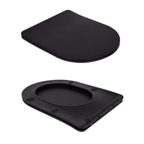 Унитаз напольный Qtap Scorpio Ultra Quiet безободковый с сиденьем Soft-Close MATT BLACK QT14226088AMB
