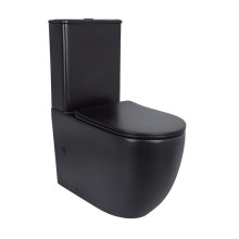 Унитаз напольный Qtap Robin Ultra Quiet безободковый с сиденьем Soft-Close MATT BLACK QT13226083AMB Унитаз напольный Qtap Robin Ultra Quiet безободковый с сиденьем Soft-Close MATT BLACK QT13226083AMB