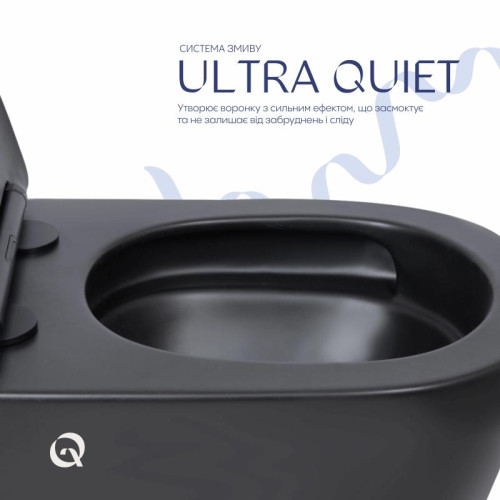 Унитаз подвесной Qtap Scorpio Ultra Quiet с сиденьем с сиденьем Soft-Close MATT BLACK QT14332380AMB Унитаз подвесной Qtap Scorpio Ultra Quiet с сиденьем с сиденьем Soft-Close MATT BLACK QT14332380AMB