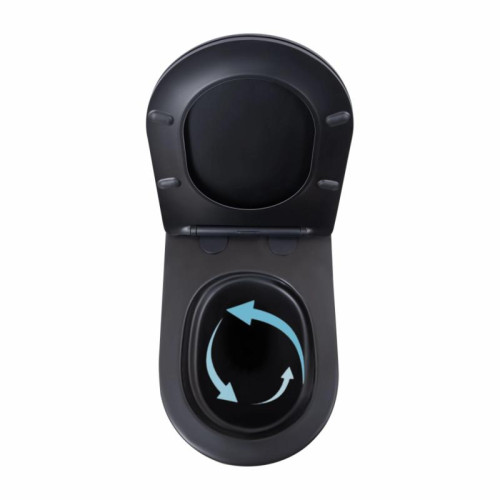 Унитаз подвесной Qtap Scorpio Ultra Quiet с сиденьем с сиденьем Soft-Close MATT BLACK QT14332380AMB Унитаз подвесной Qtap Scorpio Ultra Quiet с сиденьем с сиденьем Soft-Close MATT BLACK QT14332380AMB