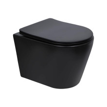 Унитаз подвесной Qtap Scorpio Ultra Quiet с сиденьем с сиденьем Soft-Close MATT BLACK QT14332380AMB Унитаз подвесной Qtap Scorpio Ultra Quiet с сиденьем с сиденьем Soft-Close MATT BLACK QT14332380AMB
