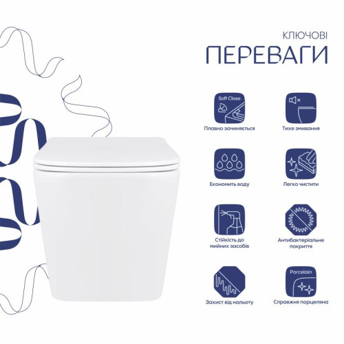 Унитаз подвесной Qtap Tern Ultra Quiet с сиденьем с сиденьем Soft-Close WHITE QT17332303AW Унитаз подвесной Qtap Tern Ultra Quiet с сиденьем с сиденьем Soft-Close WHITE QT17332303AW