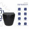 Унитаз подвесной Qtap Robin New Ultra Quiet с сиденьем с сиденьем Soft-Close MATT BLACK QT13332381АSMB Унитаз подвесной Qtap Robin New Ultra Quiet с сиденьем с сиденьем Soft-Close MATT BLACK QT13332381АSMB