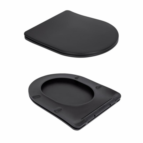 Унитаз подвесной Qtap Robin New Ultra Quiet с сиденьем с сиденьем Soft-Close MATT BLACK QT13332381АSMB Унитаз подвесной Qtap Robin New Ultra Quiet с сиденьем с сиденьем Soft-Close MATT BLACK QT13332381АSMB