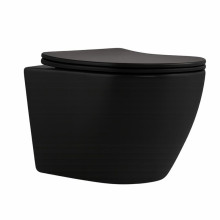 Унитаз подвесной Qtap Robin New Ultra Quiet с сиденьем с сиденьем Soft-Close MATT BLACK QT13332381АSMB Унитаз подвесной Qtap Robin New Ultra Quiet с сиденьем с сиденьем Soft-Close MATT BLACK QT13332381АSMB