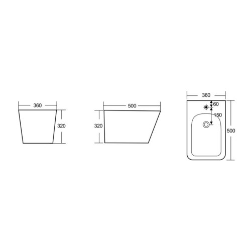 Биде подвесное Qtap Tern New 515x350x320 мм Matt Black QT17551303GMB Биде подвесное Qtap Tern New 515x350x320 мм Matt Black QT17551303GMB