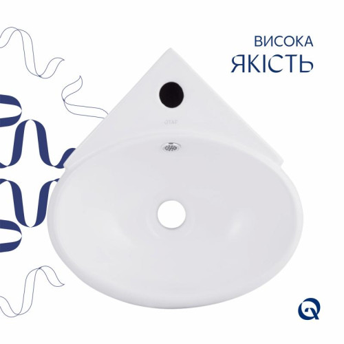 Раковина Qtap Leo 380x360x130 White QT11115010WN Раковина Qtap Leo 380x360x130 White QT11115010WN