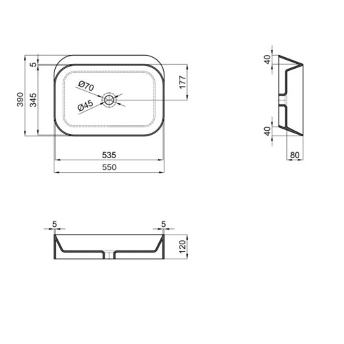 Раковина-чаша Qtap Scorpio 550х390х120 White QT14112243WN Раковина-чаша Qtap Scorpio 550х390х120 White QT14112243WN