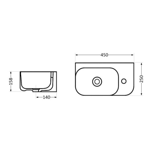 Раковина Qtap Tern 450х250х158 White QT1711H02RW Раковина Qtap Tern 450х250х158 White QT1711H02RW