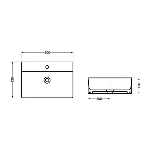Раковина Qtap Nando LT 500х420х130 Matt black QT12116146AMB Раковина Qtap Nando LT 500х420х130 Matt black QT12116146AMB