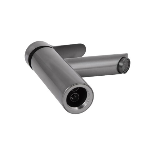Смеситель для раковины Brinex Pure 001F низкий  Gunmetal Black BRIPUR001FGRP