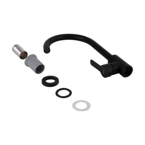 Смеситель для кухни Brinex Pure 015F U-образный  Black Matt BRIPUR015FBLM