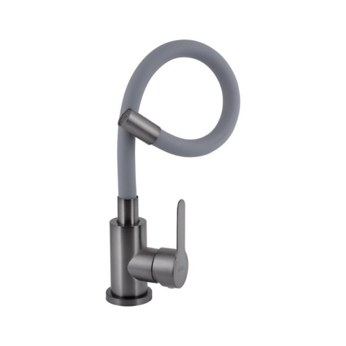 Смеситель для кухни Brinex Pure 015F3 с гибким изливом   Graphite/Grey BRIPUR015F3GRG