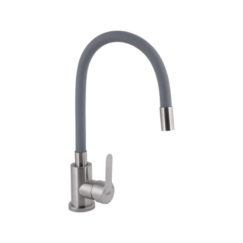Смеситель для кухни Brinex Pure 015F3 с гибким изливом Nickel/Grey BRIPUR015F3NKG Смеситель для кухни Brinex Pure 015F3 с гибким изливом Nickel/Grey BRIPUR015F3NKG