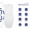 Унитаз напольный Qtap Jay Ultra Quiet с сидением Soft-close 640x360x835 мм QT07222175TW White
