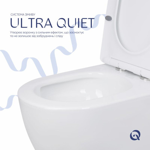 Унитаз напольный Qtap Jay Ultra Quiet с сидением Soft-close 640x360x835 мм QT07222175TW White