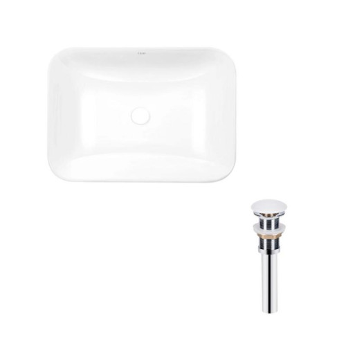 Комплект Qtap Scorpio: Раковина врезная прямоугольная 615х390х150 мм White + Донный клапан PU02