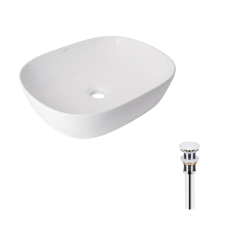 Комплект Qtap Aquarius: Раковина накладная прямоугольная 470x380x120 мм White + Донный клапан PU02 Комплект Qtap Aquarius: Раковина накладная прямоугольная 470x380x120 мм White + Донный клапан PU02