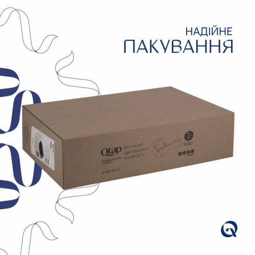 Комплект Qtap Robin: Раковина накладная прямоугольная 600x390x150 мм Matt Black + Донный клапан PU03 Комплект Qtap Robin: Раковина накладная прямоугольная 600x390x150 мм Matt Black + Донный клапан PU03
