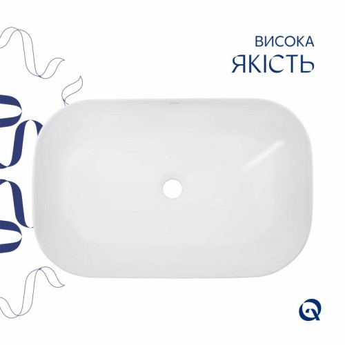 Комплект Qtap Robin: Раковина накладная прямоугольная 600x390x150 мм White + Донный клапан PU02 Комплект Qtap Robin: Раковина накладная прямоугольная 600x390x150 мм White + Донный клапан PU02