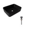 Комплект Qtap Tern: Раковина накладная прямоугольная 480х370х135 мм Matt Black + Донный клапан PU03
