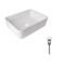 Комплект Qtap Tern: Раковина накладная прямоугольная 480х370х135 мм White + Донный клапан PU02
