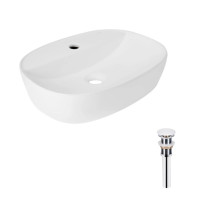 Комплект Qtap Scorpio: Раковина накладная овальная 500x380x120 мм White + Донный клапан PU02 Комплект Qtap Scorpio: Раковина накладная овальная 500x380x120 мм White + Донный клапан PU02