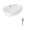 Комплект Qtap Scorpio: Раковина накладная овальная 500x380x120 мм White + Донный клапан PU02