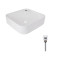 Комплект Qtap Stork: Раковина накладная квадратная 430x430x125 мм White + Донный клапан PU02