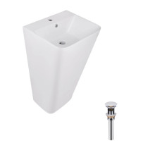 Комплект Qtap Tern: Раковина напольная моноблок 440х380х830 мм White + Донный клапан PU02O Комплект Qtap Tern: Раковина напольная моноблок 440х380х830 мм White + Донный клапан PU02O