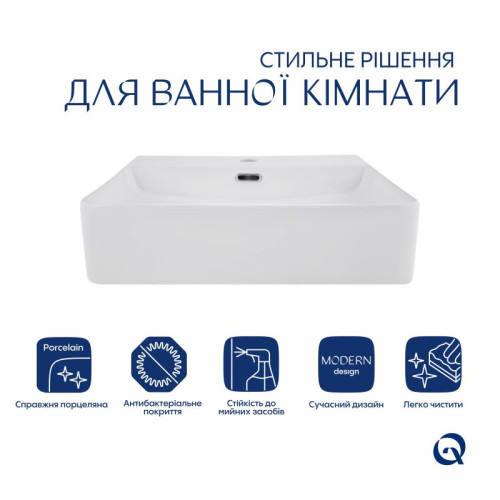 Комплект Qtap Nando LT: Раковина подвесная прямоугольная 500х420х130 мм White + Донный клапан PU02O Комплект Qtap Nando LT: Раковина подвесная прямоугольная 500х420х130 мм White + Донный клапан PU02O