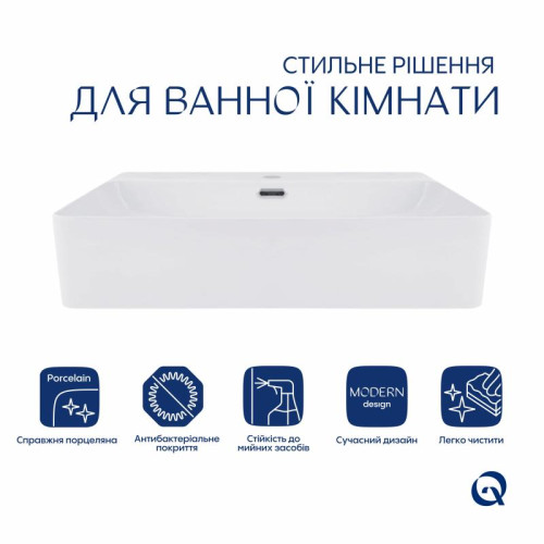 Комплект Qtap Nando LT: Раковина подвесная прямоугольная 610х420х140 мм White + Донный клапан PU02O Комплект Qtap Nando LT: Раковина подвесная прямоугольная 610х420х140 мм White + Донный клапан PU02O
