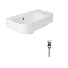 Комплект Qtap Tern: Раковина подвесная прямоугольная правая 450х250х158 мм White + Донный клапан PU02O Комплект Qtap Tern: Раковина подвесная прямоугольная правая 450х250х158 мм White + Донный клапан PU02O