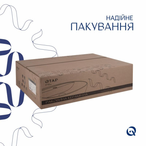 Комплект Qtap Cardinal: Раковина подвесная / накладная овальная 565х400х130 мм White + Донный клапан PU02 Комплект Qtap Cardinal: Раковина подвесная / накладная овальная 565х400х130 мм White + Донный клапан PU02