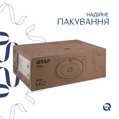 Комплект Qtap Leo: Раковина подвесная овальная правая 430x285x160 мм White + Донный клапан PU02O Комплект Qtap Leo: Раковина подвесная овальная правая 430x285x160 мм White + Донный клапан PU02O