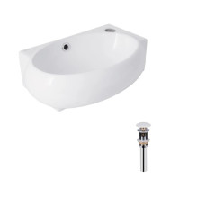 Комплект Qtap Leo: Раковина подвесная овальная правая 430x285x160 мм White + Донный клапан PU02O Комплект Qtap Leo: Раковина подвесная овальная правая 430x285x160 мм White + Донный клапан PU02O