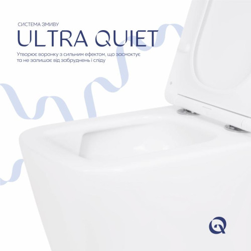 Унитаз подвесной Qtap Crow Ultra Quiet безободковый с сиденьем Soft-close QT05335170W