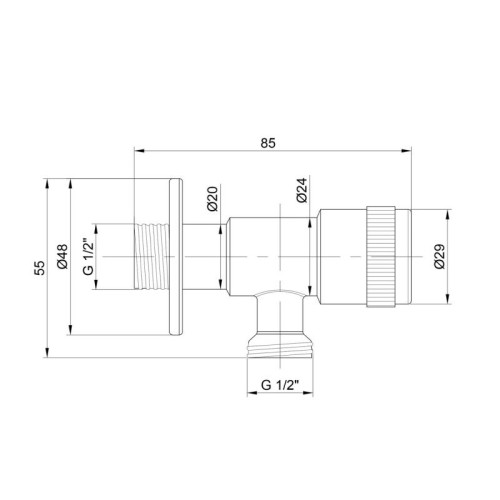 Кран угловой Thermo Alliance Standart 1/2