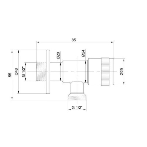 Кран угловой Thermo Alliance Standart 1/2 Кран угловой Thermo Alliance Standart 1/2