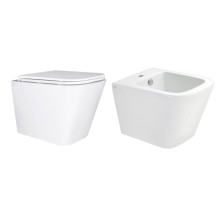 Комплект Qtap Tern 2 в 1: унитаз подвесной Ultra Quiet + биде подвесное