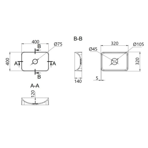Раковина-чаша Qtap Kolibri 400х400х140 мм White QT10116303W Раковина-чаша Qtap Kolibri 400х400х140 мм White QT10116303W