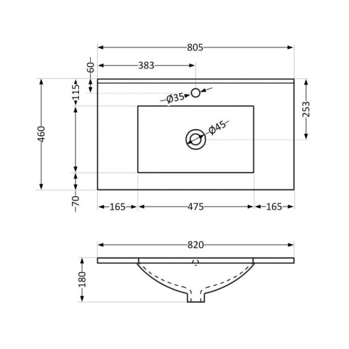 Раковина Qtap Albatross 820х460х180 White QT01113080CW1 Раковина Qtap Albatross 820х460х180 White QT01113080CW1