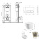 Готовое решение Qtap для ванной комнаты: подвесной унитаз Robin Ultra Quiet 520x365x365 + комплект инсталляции Nest 4 в 1 (линейная клавиша Chrome)