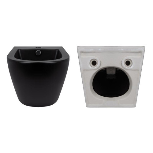 Комплект Qtap Robin Matt Black 2 в 1: унитаз подвесной Ultra Quiet QT13332381АSMB + биде подвесное QT1355046FMB Комплект Qtap Robin Matt Black 2 в 1: унитаз подвесной Ultra Quiet QT13332381АSMB + биде подвесное QT1355046FMB