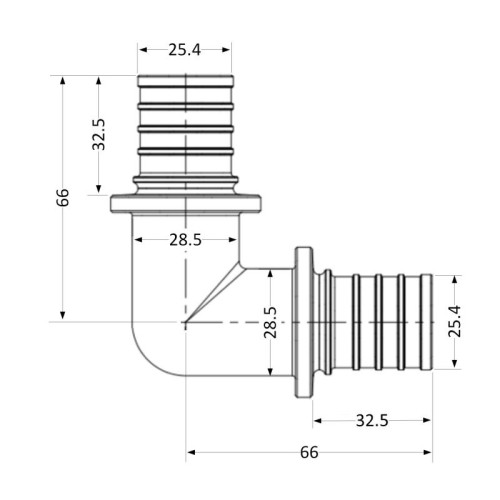 Угол натяжной Icma №1035 d32х4,4 851035GY05