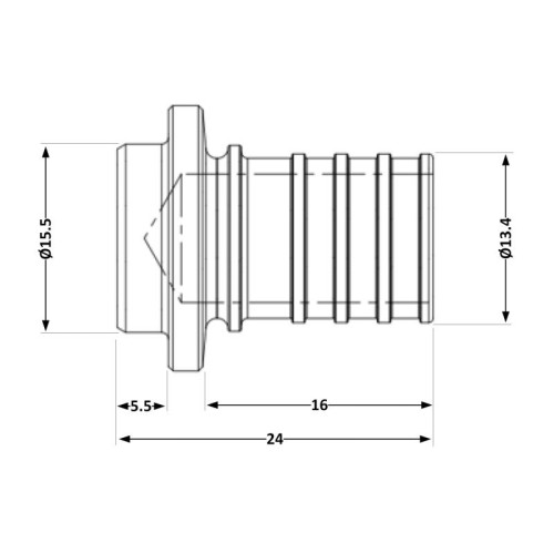 Заглушка натяжная Icma №1042 d16х2,2 851042BO05 Заглушка натяжная Icma №1042 d16х2,2 851042BO05